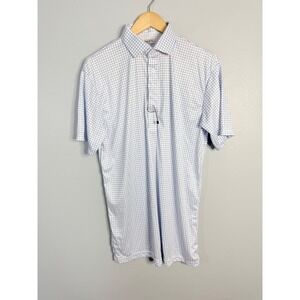 Collars & Co Mens Dress Collar Polo Shirt Short Sleeve Blue Large Tall